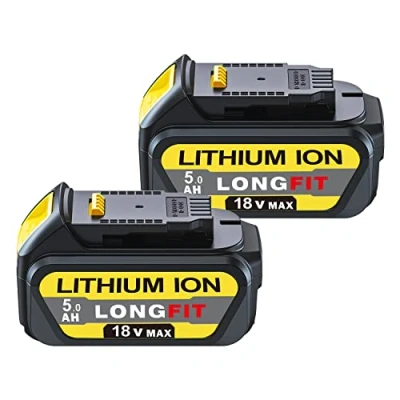 Image de 2Pcs 18 V 5Ah Remplacement de la Batterie pour DeWalt 18V DCB180 DCB181 DCB182 DCB184 DCB201 DCB200
