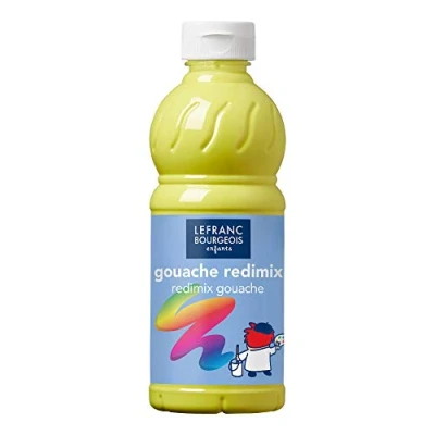 Image de Lefranc Bourgeois Gouache liquide Redimix pour enfants Bouteille 1L Jaune citron