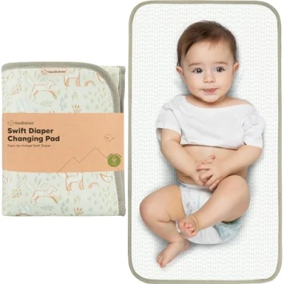 Image de Portable Coussin À Langer Étanche Pliable Bébé Matelas Tapis De Voyage Léger, Petit Léger Pour Changeur Lavable En Machine (Flora Vale)