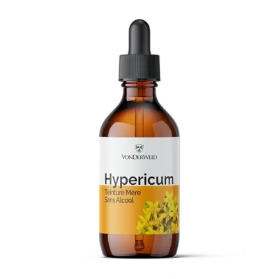 Image de Vonderweid Millepertuis Teinture Mère Sans Alcool Extrait Glycérique Hypericum Gouttes Extraction par ultrasons Complément Alimentaire Vegan, Free 100 ml