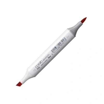 Image de COPIC Sketch R08, Vermilion, Twin Marker avec Une Pointe de Largeur Moyenne et « Brush ».