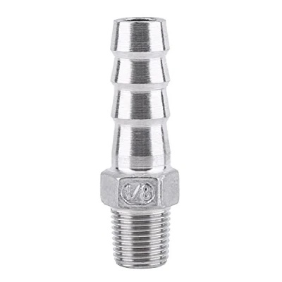 Image de Connecteur Cannelé en Acier Inoxydable, Tuyau Cannelé, Inoxydable SS304 Raccord de à Filetage Mâle Queue BSP 1/8 &quot; 3/4&quot;(1/8 * 10mm)