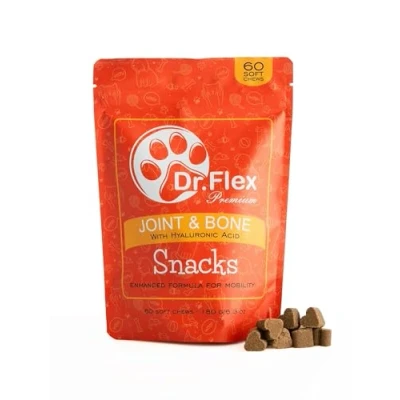 Image de Dr. Flex Friandises Articulations &amp; Os pour Chiens 60 Soft Chews Complexe Glucosamine, Chondroïtine, MSM, Collagène Vitamines Soutien Mobilité Confort Articulaire