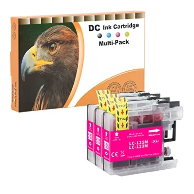 Image de D&amp;C 3X Magenta Cartouche d&#039;encre Compatible pour Brother LC 123 LC123 XL DCP J132W J150 J152W J172W J4110DW MFC J4510DW J4610DW J552DW J752DW J6920DW