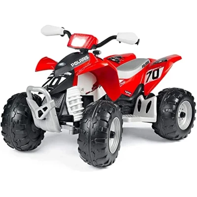 Image de Peg Perego Polaris Outlaw 330 W Quad électrique à chevaucher pour Enfants partir de 3 Ans, véhicule avec Batterie Rechargeable 12 V, Tableau Bord Multifonction, Musique, lumières et