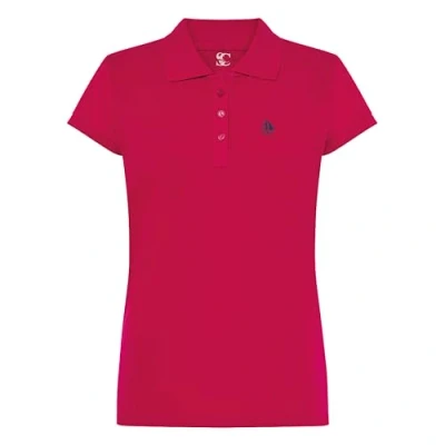 Image de S&amp;C Polo Femme Manches Courtes Custom Fit Légèrement Slim Bordure Manche et Col Côtelé Fabriqué en Coton Espagne, Fuchsia, L