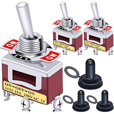 Image de Taiss/3pièces interrupteur à bascule robuste avec démarrage pour 20A 125V SPDT 3 positions ON OFF + 3pièces couvercle étanche Ten 1122 MZ