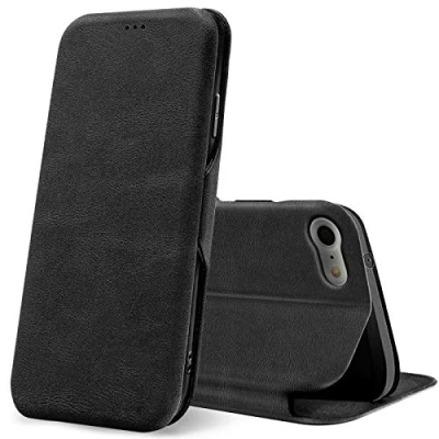 Image de Verco Coque pour Apple iPhone SE 2, 8 Etui Housse 7/8 / 2020 Case Portefeuille Fonction de Support [Aimant intégré], Noir [4.7 Pouces]