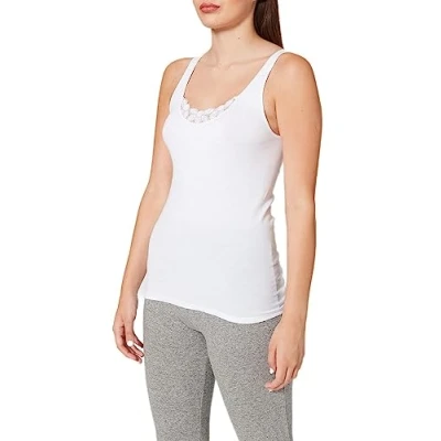 Image de Schiesser Trägertop Maillot de Corps, Blanc (Weiss 100), FR: 40 (Taille Fabricant: 038) Femme