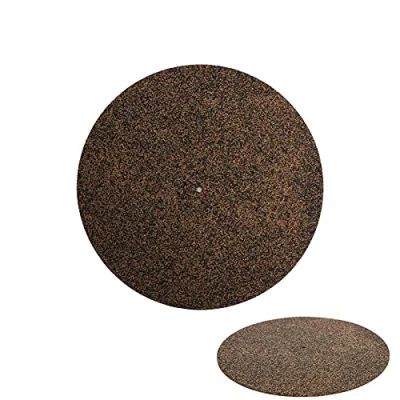 Image de Tapis de Plateau pour Tournant, Design en Liège Caoutchouc Noir, Tournant Silicone LP 12 Pouces Universel à Tous les Lecteurs Disques Vinyle Pouces, Améliore le