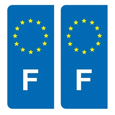 Image de HADEXIA Autocollant Stickers Plaque immatriculation Voiture Auto F France Union Européenne Europe EU Bleu étoiles Jaunes