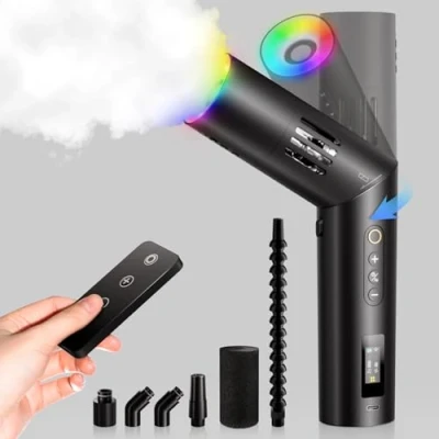 Image de COLBOR Machine à fumée portable, CF5 brouillard rechargeable avec télécommande RGB Ventilateur pour fêtes, mariages, photographies, cosplay, Halloween