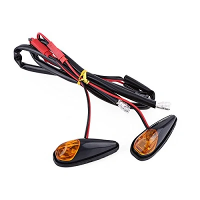 Image de Yctze clignotant goutte d&#039;eau moto pour avant Voyant de voiture clignotants intégrés à la 2 LED