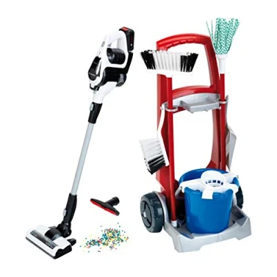 Image de Chariot ménage avec l&#039;aspirateur Unlimited de Bosch d&#039;une grande stabilité, fabriqué dans un plastique haute qualité Fonction aspirante et sonore Jouet pour enfants à partir 3 ans