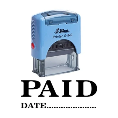 Image de PAID WITH DATE Stamp auto encrage caoutchouc Stationary Office personnalisé Brillant