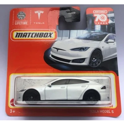 Image de 2023 Matchbox Tesla Model S Blanc 86/100 (carte courte) HLC59