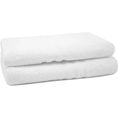 Image de ZOLLNER Set de 2 Serviettes Douche, 70x140 cm, Coton, Blanc