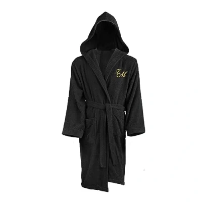 Image de BGEUROPE Peignoir à capuche Noir 100% coton Taille XL