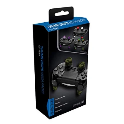 Image de Gioteck TGMP Thumb Grips pour PS4 Megapack Protection/Bouchons/Capuchons Joystick Playstation 4 Antidérapant Aide a viser Protection Manette (Lot de 4)