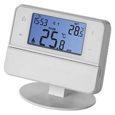 Image de Emos Thermostat d&#039;ambiance sans fil avec prise en charge d’OpenTherm, programmable, pour systèmes de chauffage Émetteur + récepteur Régulateur température ambiante Montage saillie