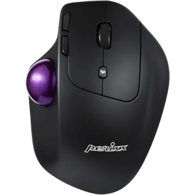 Image de perixx PERIMICE 720 Souris Trackball Ergonomique sans Fil 2.4 GHz et Bluetooth, Angle Ajustable, 2 Niveaux DPI, Noir