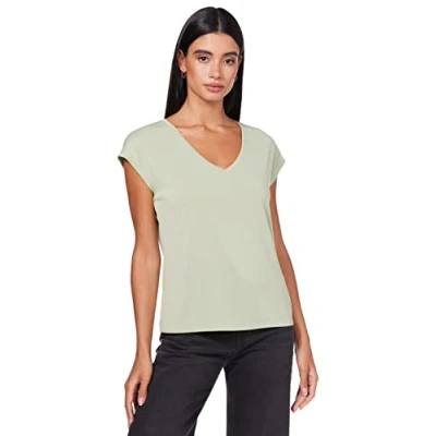 Image de Vero Moda Vmfilli SS Vneck GA NOOS Tshirt basique, Femme, Taille: Small, Reseda