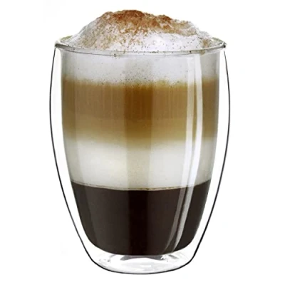 Image de Creano Verre Thermique à Double Paroi XXL Haute, Résistant la Chaleur en Borosilicaté, Café/Thé 400ml