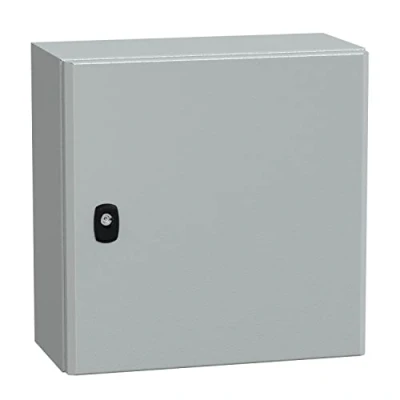 Image de Schneider NSYS3D4420P Spacial S3D Porte complète avec plaque de montage H400 x 400 T200 IP66 IK10 RAL7035 Gris