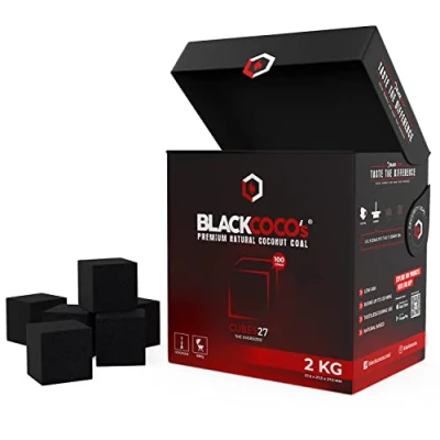 Image de BLACKCOCO&#039;s Charbon pour Chicha 2 kg CUBES27+ Naturel de Noix Coco et Barbecue Briquettes qualité supérieure narguilé