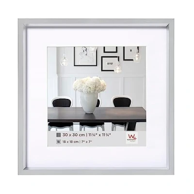 Image de walther design cadre photo argent 40 x cm avec passe partout, plastique style acier ES440S