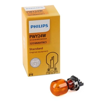 Image de PHILIPS 12174NAHTRC1 Ampoule, feu clignotant jaune 12 24 PWY24W AUDI: A4 B8 Avant, A3 Sportback, PEUGEOT: 208 I 3/5 portes, OPEL: Corsa F portes