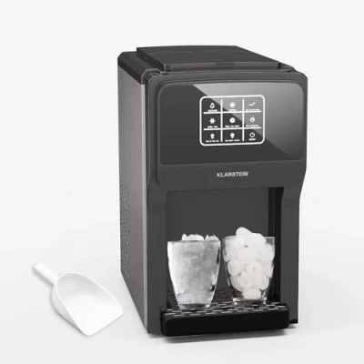 Image de Klarstein ArcticBlend 3 en 1 machine à glaçons, 20 kg/24 h, glaçons &amp; glace pilée, distributeur d&#039;eau, réservoir 6 L, acier inoxydable, glacons maison, noir