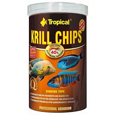 Image de Krill Chips 1000ml / 500g Nourriture Super appetissante pour Poissons d&#039;eau Douce et Marine, sous Forme de jetons