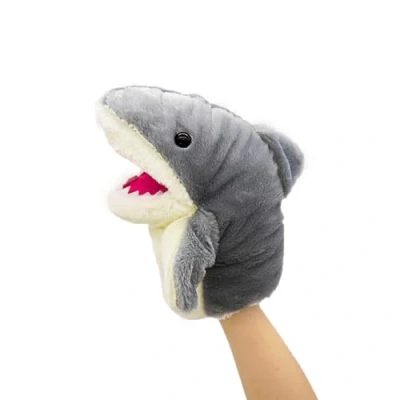Image de lilizzhoumax Jouets en Peluche Requin Marionnette à Main Simulation Jouet Poupée Réaliste, Jeu de rôle Mignon, éducatifs interactifs pour Enfants, Animaux