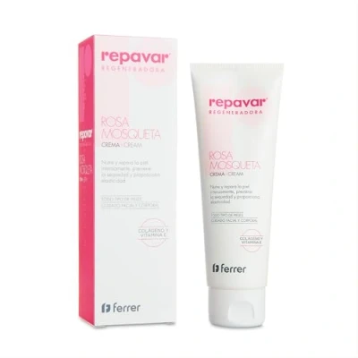 Image de Repavar Crème Hydratante pour le Corps Rose Musquée, Collagène et Vitamine E Répare, Nourrit Prévient Dessèchement de la Peau Estompe les Marques Redonne l&#039;Elasticité 125 ml