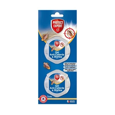 Image de PROTECT EXPERT CAFBOIT2 Boites D’appât Spécial Cafards Et Blattes 2 X 5g Protection Jusqu’à 3mois Sécurité Aucun Contact avec Le Gel Lors De L’Application