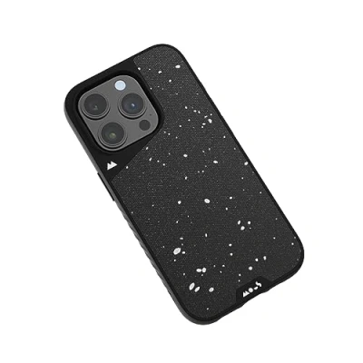 Image de Mous Coque pour iPhone 15 Pro Compatible avec MagSafe Limitless 5.0 Tissu Noir moucheté Protection Case Antichoc