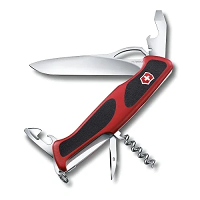Image de Victorinox, Ranger 61 M Grip, Couteau de Poche Suisse, Multifonction, Léger, 11 Fonctions, Grande lame, Ouvre boîtes, Tournevis 3 mm, Blocable, Lame à une main