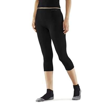 Image de Falke Wooltech Light 3/4 Tights Functional Underwear FOR WARM TO COLD Conditions Legging, Femme, Taille: Small, Black