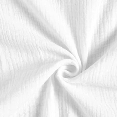 Image de Sevira Kids Craft Loom Tissu Double Gaze de Coton, Blanc au mètre, par 50 cm