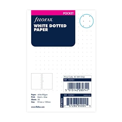 Image de FILOFAX Feuille de notes à points format Pocket coloris pois blancs