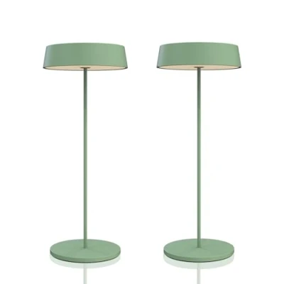 Image de Palmina 901, Led Lampe De Bureau Sans Fil 4400mah, Rechargeable Usb 4400 Mah, Pour Usage Intérieur/Extérieur Adaptée Dîner, Lecture, Chambre, Jardin Et Bien Plus Encore/Vert