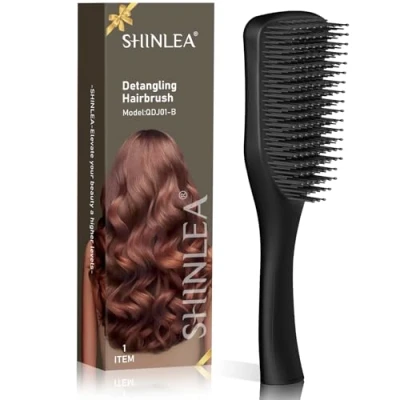 Image de SHINLEA brosse à cheveux démêlante ultime, pour mouillés et secs, réduit la casse, élimine les nœuds, glisse travers enchevêtrements, tous types de