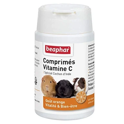 Image de BEAPHAR Comprimés de Vitamine C pour Cochon d&#039;Inde Goût Orange Apporte vitalité et bien être Répond aux besoins des cochons d’Inde en Bonne santé 100 pièces