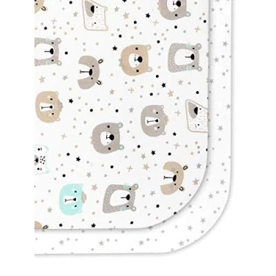 Image de FlyIdeas Draps Housse 60x120 Alese Lit Bebe, Lot 2 Ajustables Alèse Protégé Matelas Linge en Pure et Doux Coton Certifiè pour Lit, Berceau &amp; 120x60 cm
