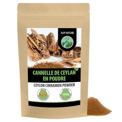 Image de cannelle de Ceylan (1kg), en poudre, produit 100% naturel, déshydratée et moulue douceur, bien entendu sans additifs, végétalienne