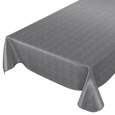 Image de ANRO Nappe en toile cirée, aspect lin, anthracite, 350 x 140 cm