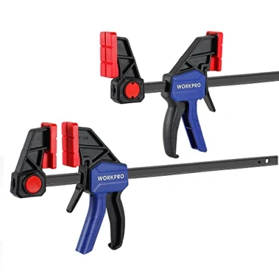 Image de WORKPRO Jeu de Serre joints Rapide 2 Pièces en Acier et Nylon Renforcé pour une Fixation Précise, Largeur Serrage 305 mm, Force Maximale 136 kg,Plage d&#039;Etirement 175 483 mm