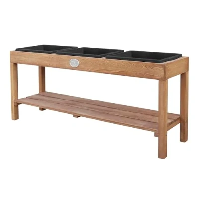 Image de AXI Table à Sable et Eau en Bois Brun foncé d&#039;activité avec 3 récipients Une étagère 124 x 50 cm