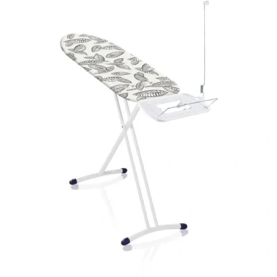 Image de Leifheit table à repasser Air Board Express M Solid, planche pliante 120 x 38 cm, repassage avec support pour centrale vapeur, repose fer, guide fil et cintres